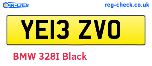 YE13ZVO are the vehicle registration plates.