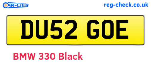 DU52GOE are the vehicle registration plates.