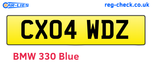 CX04WDZ are the vehicle registration plates.