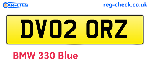 DV02ORZ are the vehicle registration plates.