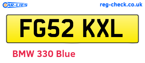 FG52KXL are the vehicle registration plates.