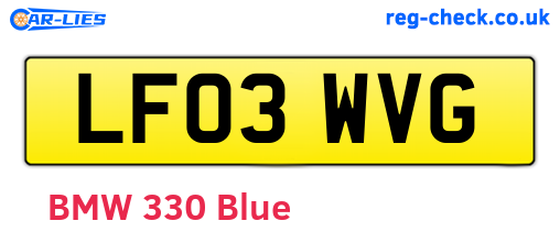 LF03WVG are the vehicle registration plates.