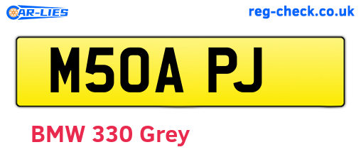 M50APJ are the vehicle registration plates.