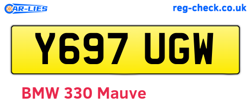 Y697UGW are the vehicle registration plates.
