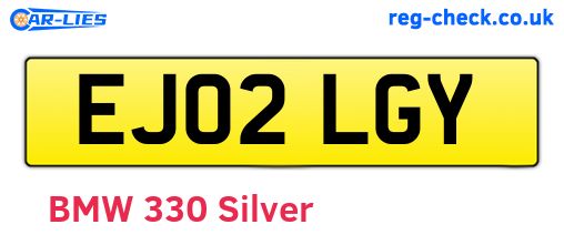 EJ02LGY are the vehicle registration plates.
