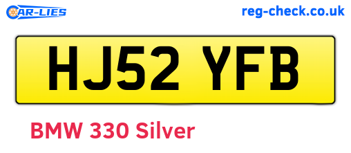HJ52YFB are the vehicle registration plates.