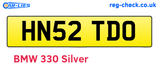 HN52TDO are the vehicle registration plates.