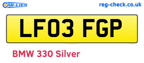 LF03FGP are the vehicle registration plates.