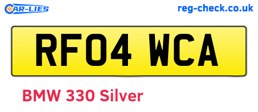 RF04WCA are the vehicle registration plates.