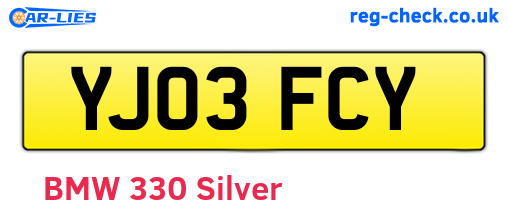 YJ03FCY are the vehicle registration plates.