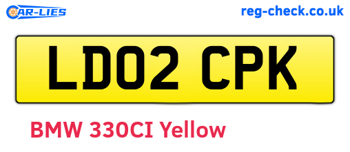LD02CPK are the vehicle registration plates.