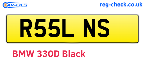 R55LNS are the vehicle registration plates.