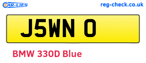 J5WNO are the vehicle registration plates.