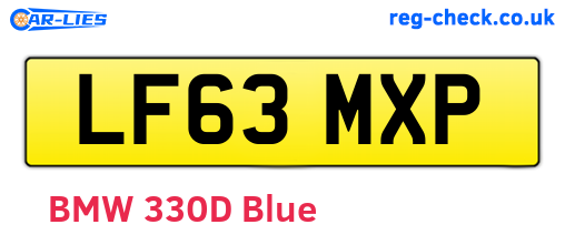 LF63MXP are the vehicle registration plates.