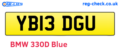 YB13DGU are the vehicle registration plates.