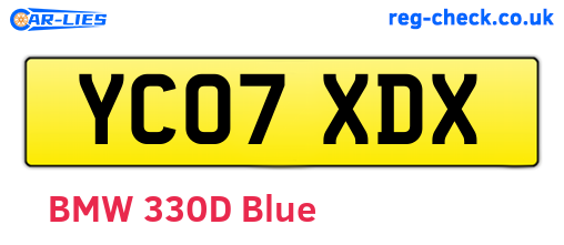 YC07XDX are the vehicle registration plates.