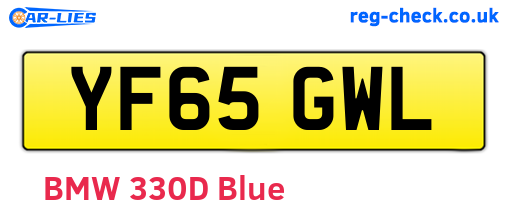 YF65GWL are the vehicle registration plates.