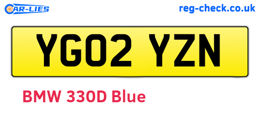 YG02YZN are the vehicle registration plates.