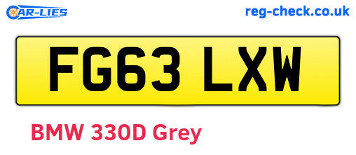 FG63LXW are the vehicle registration plates.