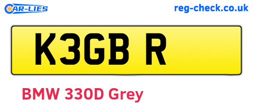 K3GBR are the vehicle registration plates.