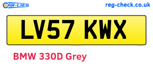 LV57KWX are the vehicle registration plates.