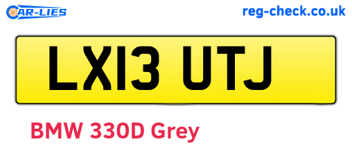 LX13UTJ are the vehicle registration plates.