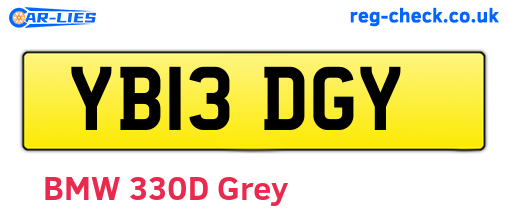 YB13DGY are the vehicle registration plates.