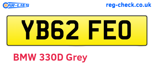 YB62FEO are the vehicle registration plates.
