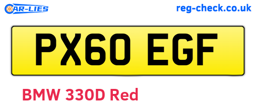 PX60EGF are the vehicle registration plates.