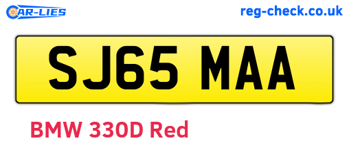 SJ65MAA are the vehicle registration plates.