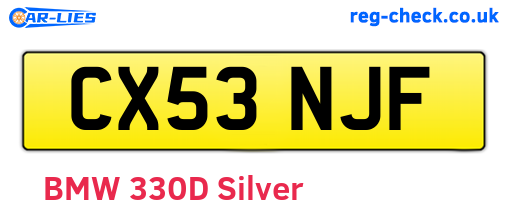 CX53NJF are the vehicle registration plates.