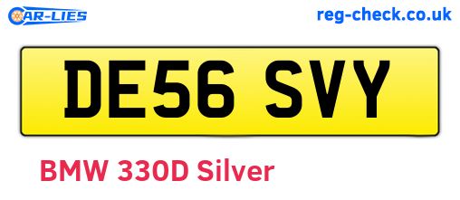 DE56SVY are the vehicle registration plates.