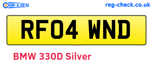 RF04WND are the vehicle registration plates.
