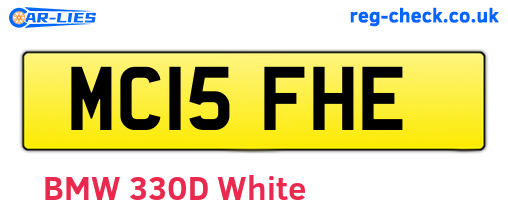 MC15FHE are the vehicle registration plates.