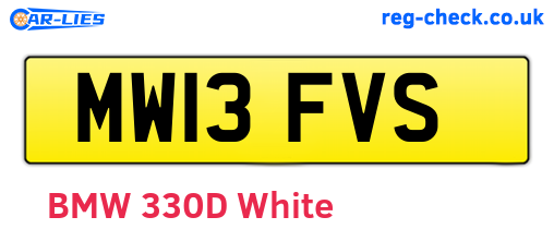 MW13FVS are the vehicle registration plates.