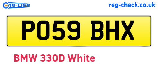 PO59BHX are the vehicle registration plates.