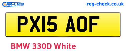 PX15AOF are the vehicle registration plates.