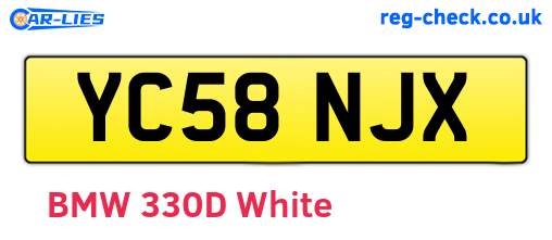 YC58NJX are the vehicle registration plates.