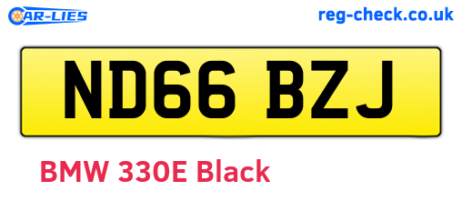 ND66BZJ are the vehicle registration plates.