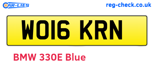 WO16KRN are the vehicle registration plates.