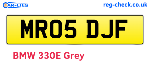 MR05DJF are the vehicle registration plates.