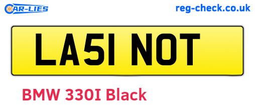 LA51NOT are the vehicle registration plates.