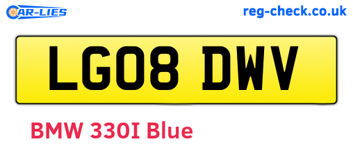 LG08DWV are the vehicle registration plates.