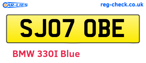 SJ07OBE are the vehicle registration plates.