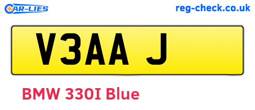V3AAJ are the vehicle registration plates.