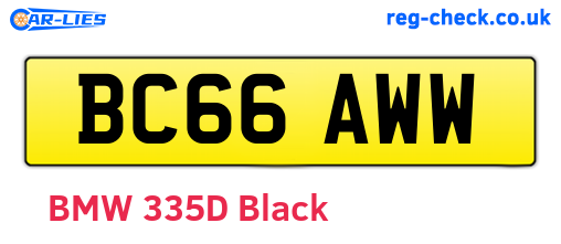 BC66AWW are the vehicle registration plates.