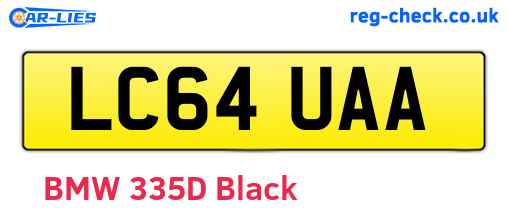 LC64UAA are the vehicle registration plates.