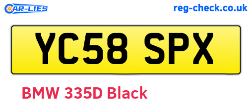 YC58SPX are the vehicle registration plates.