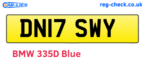 DN17SWY are the vehicle registration plates.
