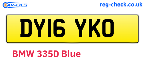 DY16YKO are the vehicle registration plates.